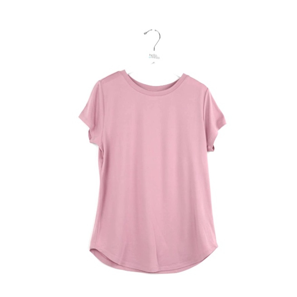 Hello Mello Crewneck Top Short Sleeve Dusty Pink Small Dream Tee